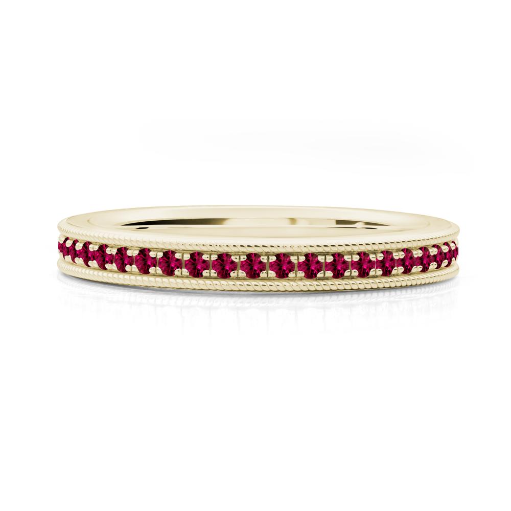 Pave Ruby Eternity Ring - LUO Jewelry #metal_14k yellow gold
