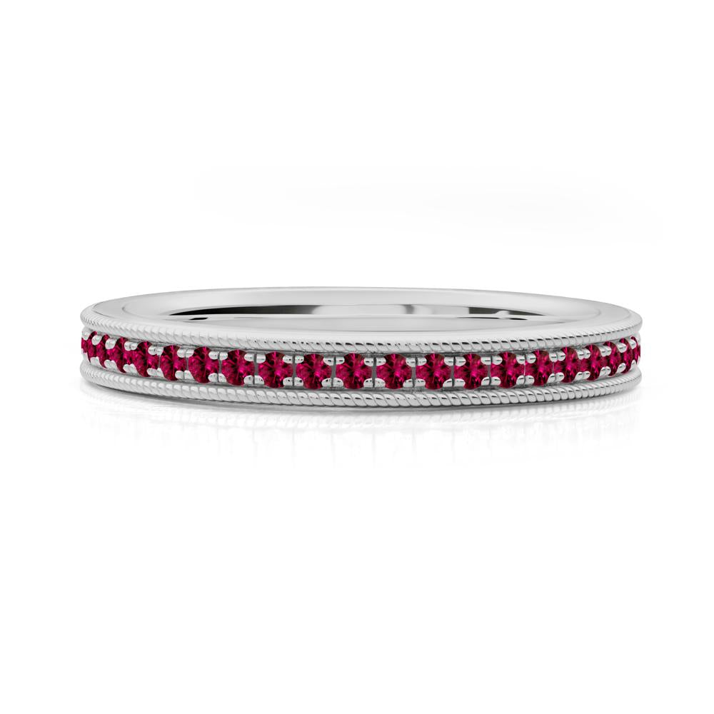 Pave Ruby Eternity Ring - LUO Jewelry #metal_platinum