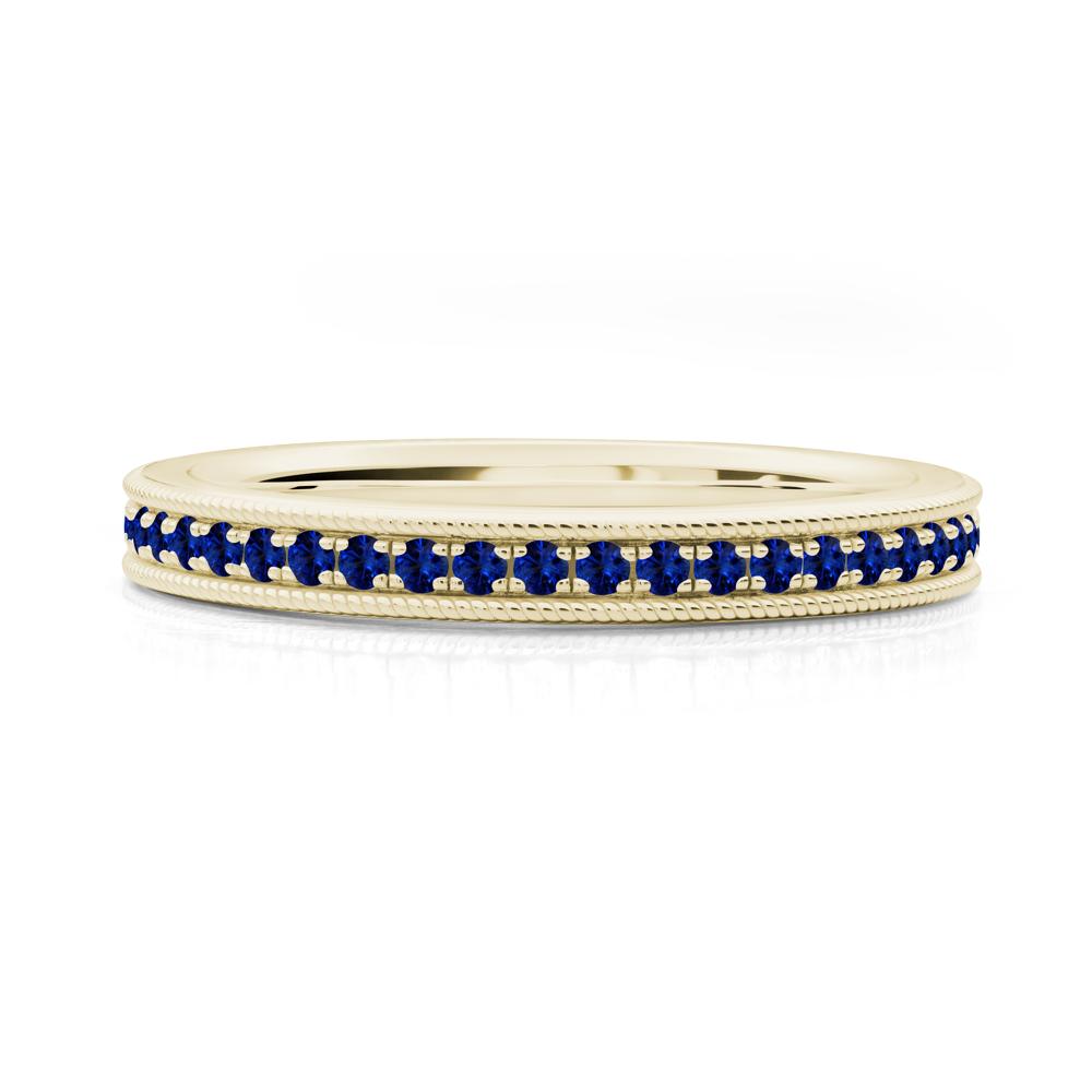 Channel Set Sapphire Band - LUO Jewelry #metal_14k yellow gold