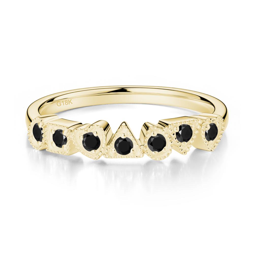 Multi-Shape Black Spinel Ring - LUO Jewelry #metal_18k yellow gold
