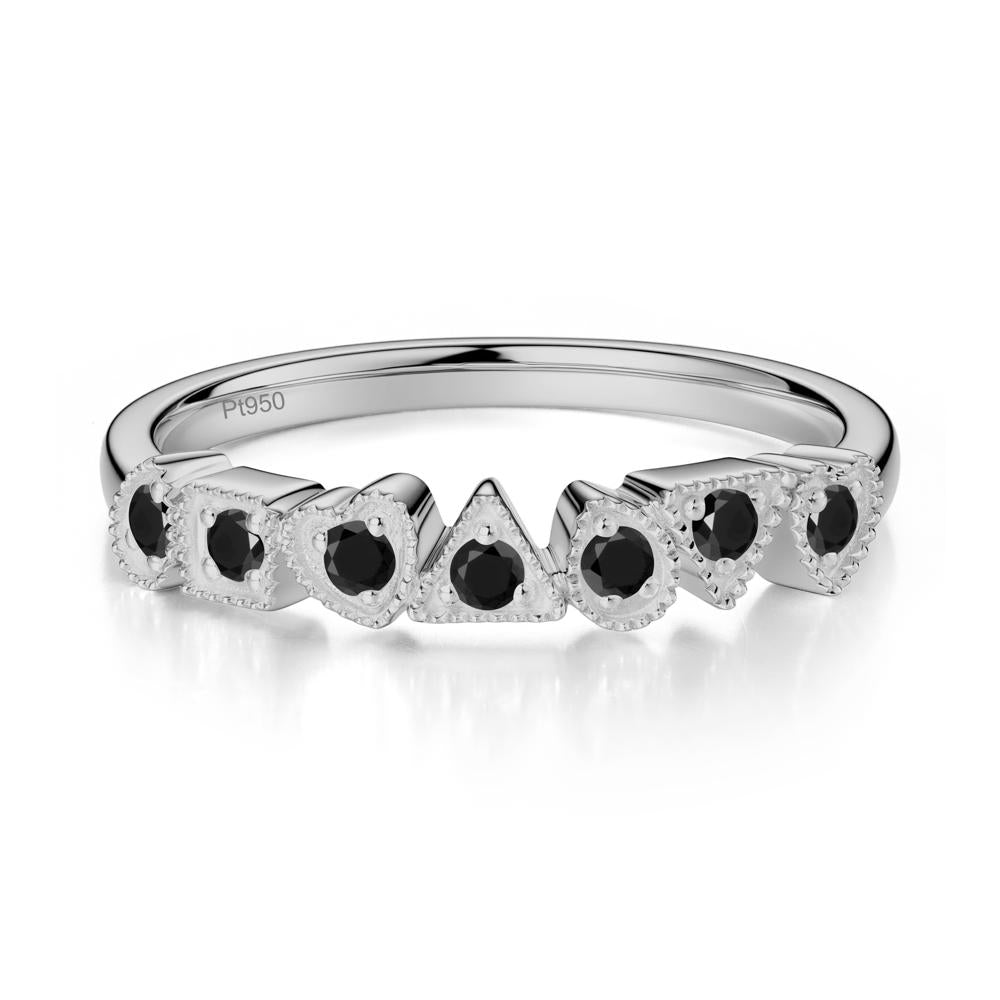 Multi-Shape Black Spinel Ring - LUO Jewelry #metal_platinum