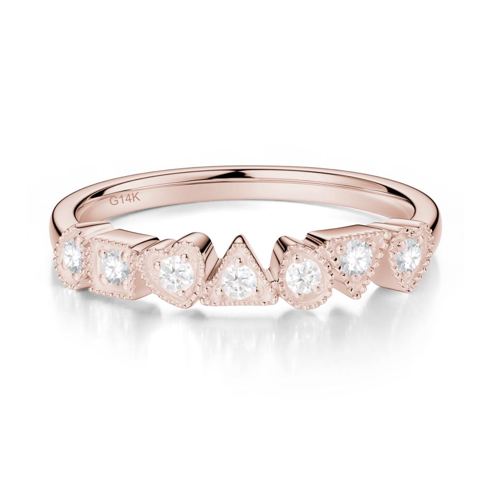 Multi-Shape Cubic Zirconia Ring - LUO Jewelry #metal_14k rose gold