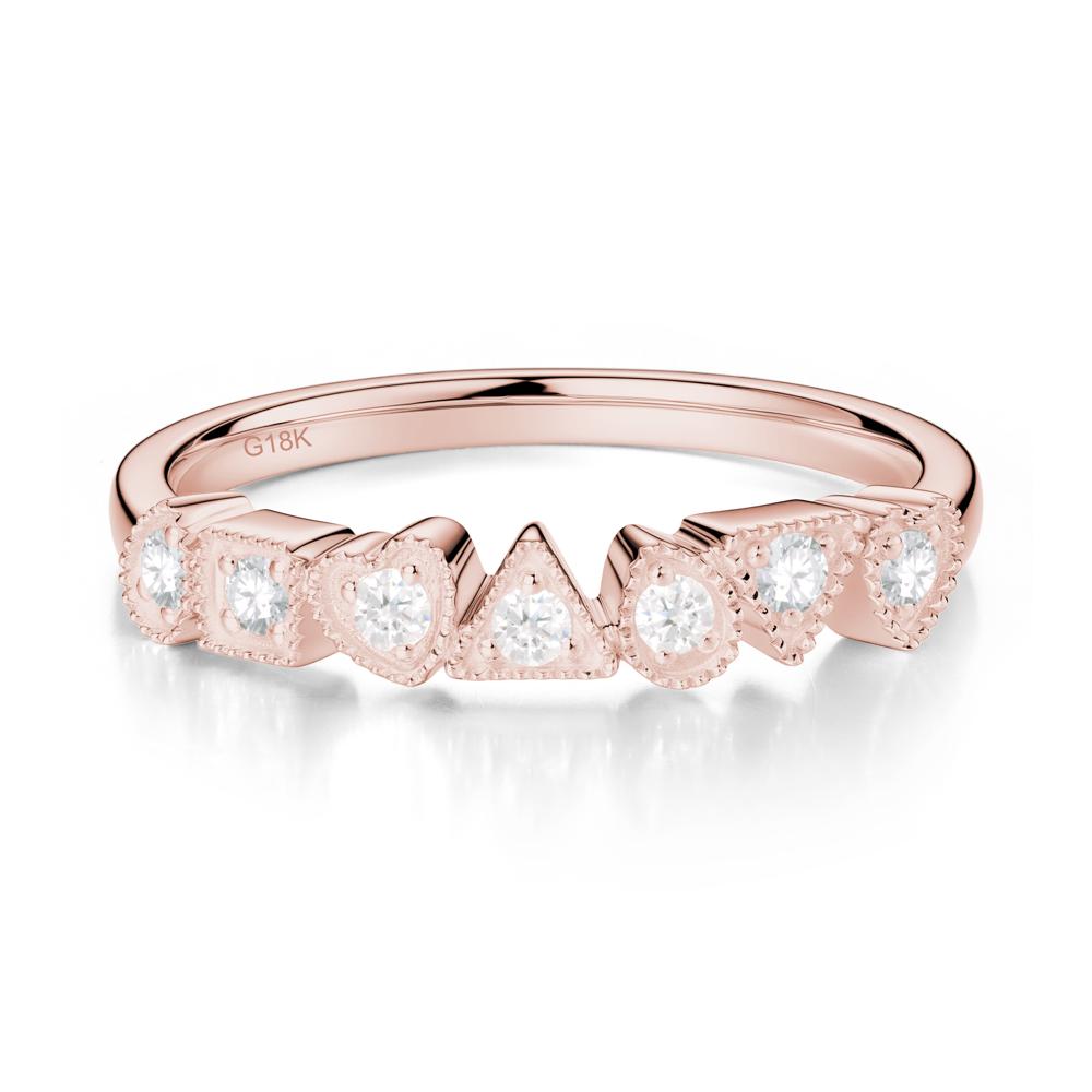 Multi-Shape Cubic Zirconia Ring - LUO Jewelry #metal_18k rose gold