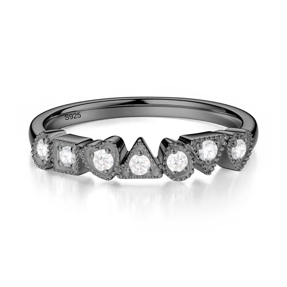 Multi-Shape Cubic Zirconia Ring - LUO Jewelry #metal_black finish sterling silver