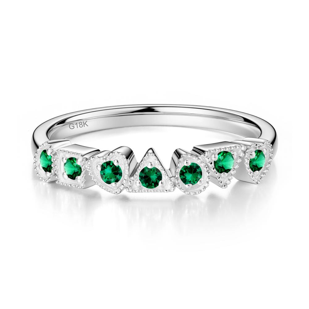 Unique Emerald Statement Ring - LUO Jewelry #metal_18k white gold