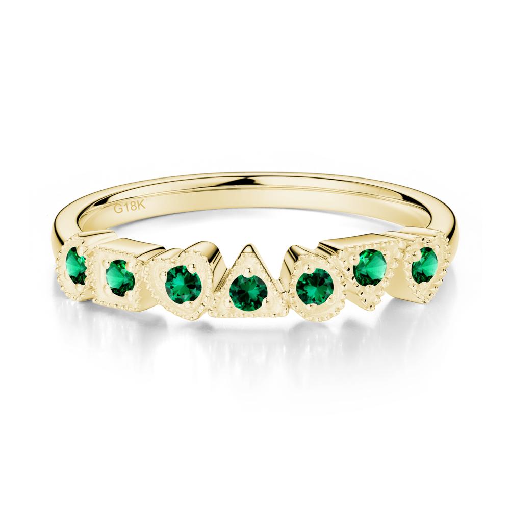 Unique Emerald Statement Ring - LUO Jewelry #metal_18k yellow gold