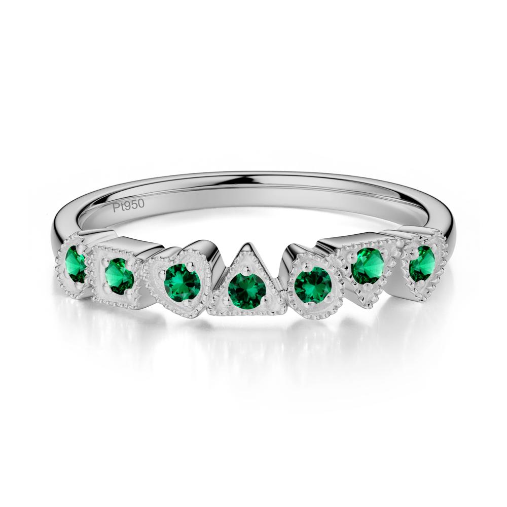 Unique Emerald Statement Ring - LUO Jewelry #metal_platinum