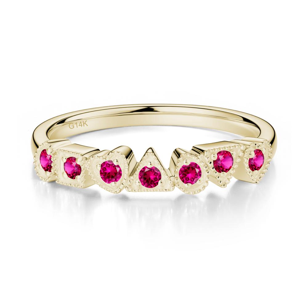 Multi-Shape Ruby Ring - LUO Jewelry #metal_14k yellow gold
