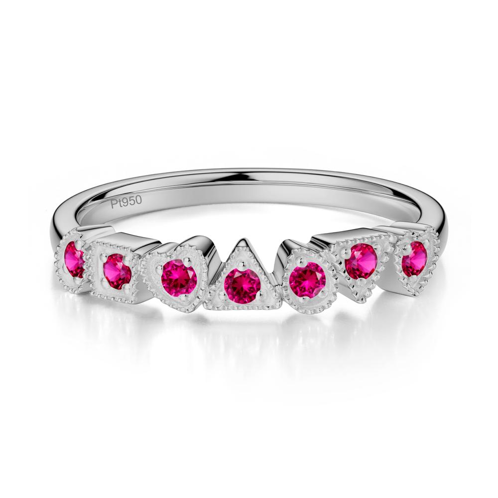 Multi-Shape Ruby Ring - LUO Jewelry #metal_platinum