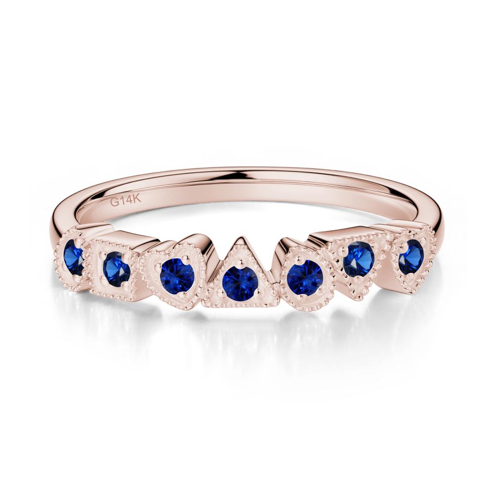 Unique Sapphire Statement Ring - LUO Jewelry #metal_14k rose gold