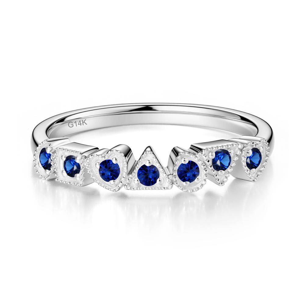 Unique Sapphire Statement Ring - LUO Jewelry #metal_14k white gold