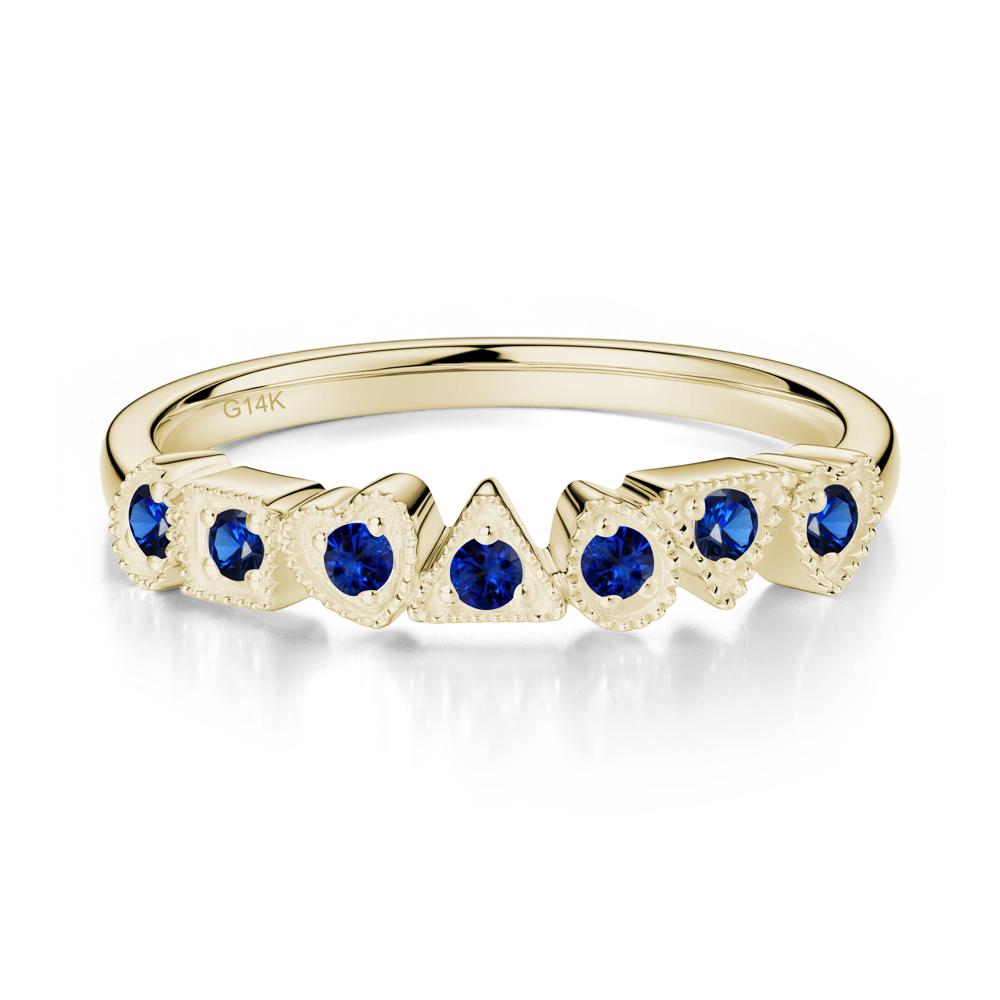 Unique Sapphire Statement Ring - LUO Jewelry #metal_14k yellow gold