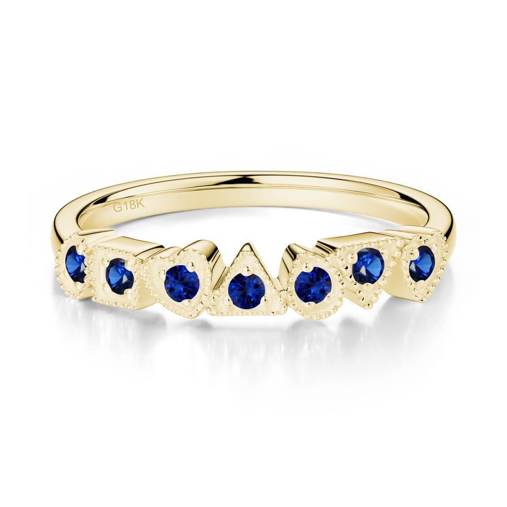 Unique Sapphire Statement Ring - LUO Jewelry #metal_18k yellow gold