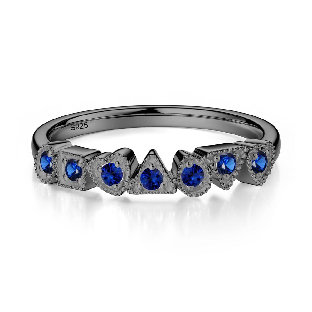 Unique Sapphire Statement Ring - LUO Jewelry #metal_black finish sterling silver