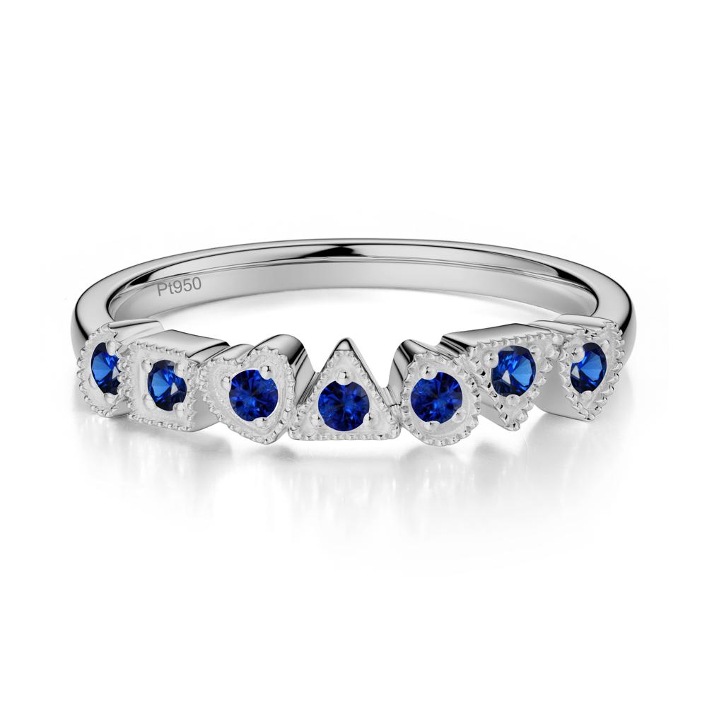 Unique Sapphire Statement Ring - LUO Jewelry #metal_platinum