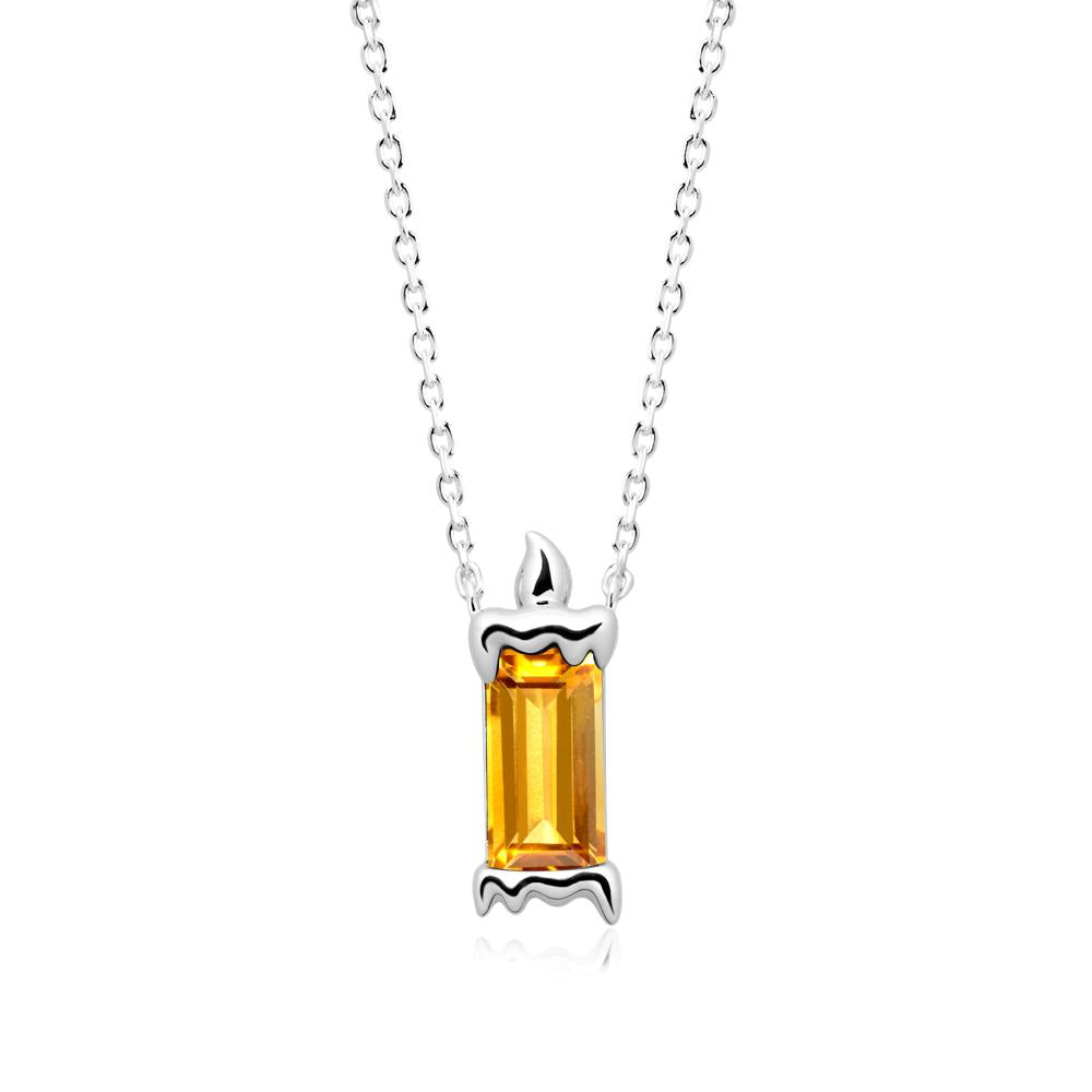 Unique Candle Design Citrine Pendant Necklace - LUO Jewelry #metal_sterling silver