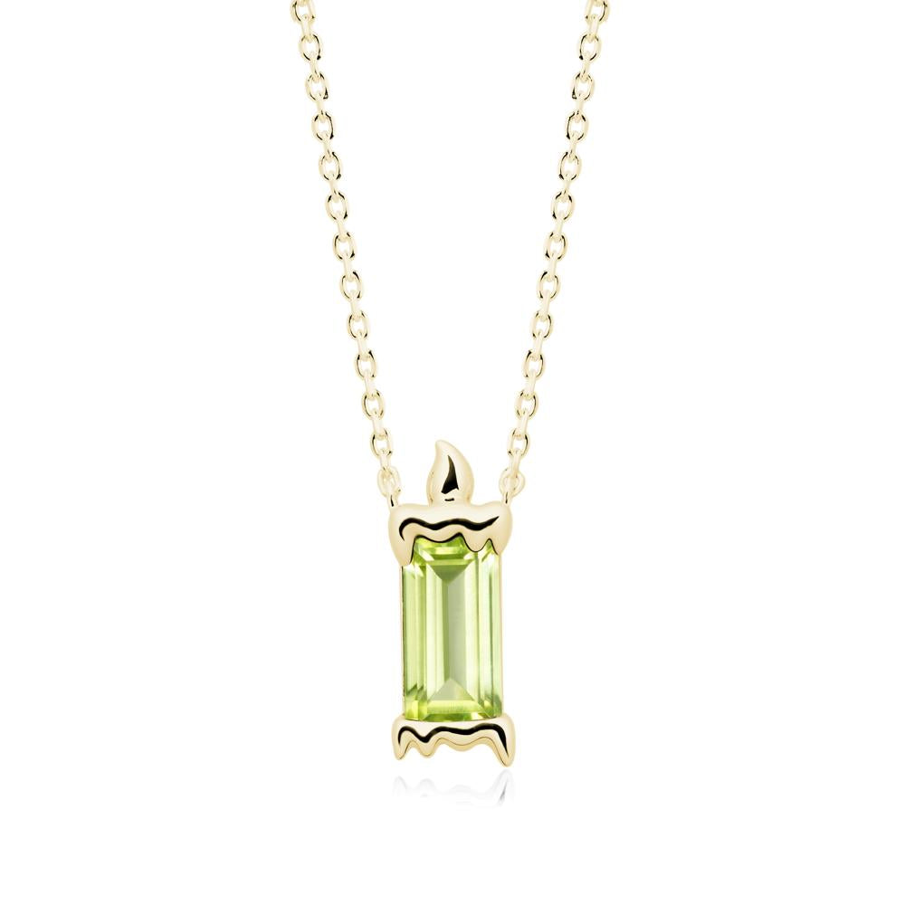 Unique Candle Design Peridot Pendant Necklace - LUO Jewelry #metal_18k yellow gold