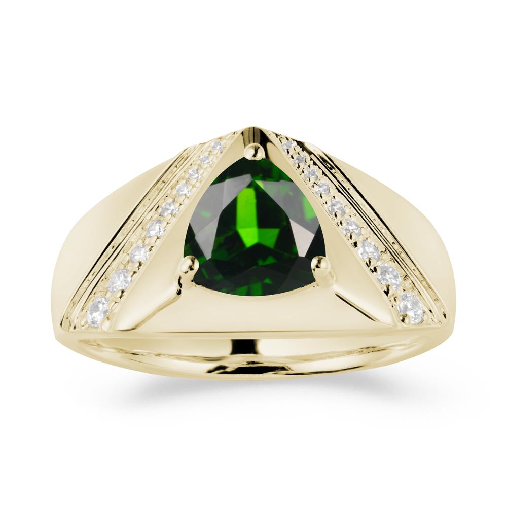 Men鈥橲 Wide Band Trillion Diopside Statement Ring - LUO Jewelry #metal_14k yellow gold