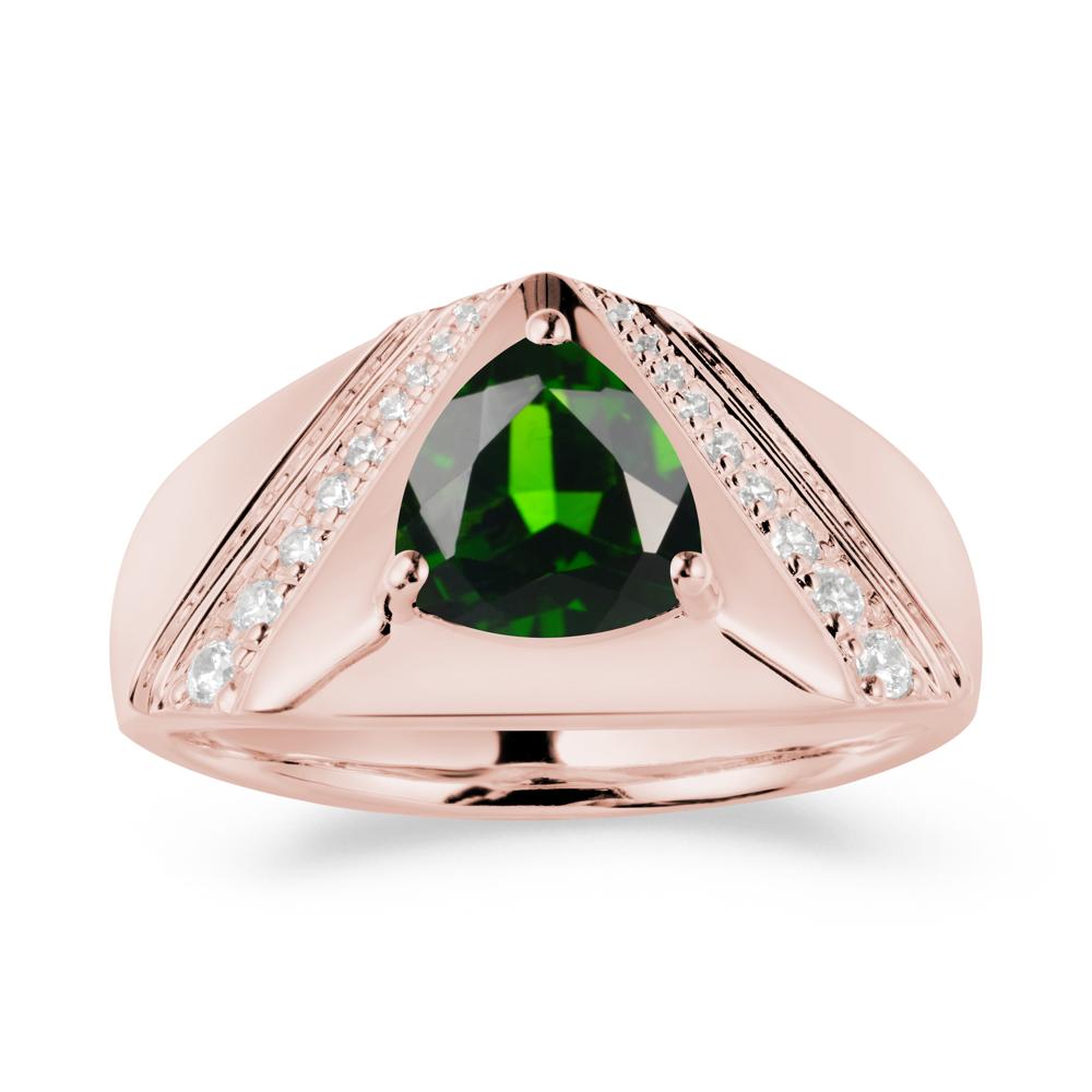 Men鈥橲 Wide Band Trillion Diopside Statement Ring - LUO Jewelry #metal_18k rose gold