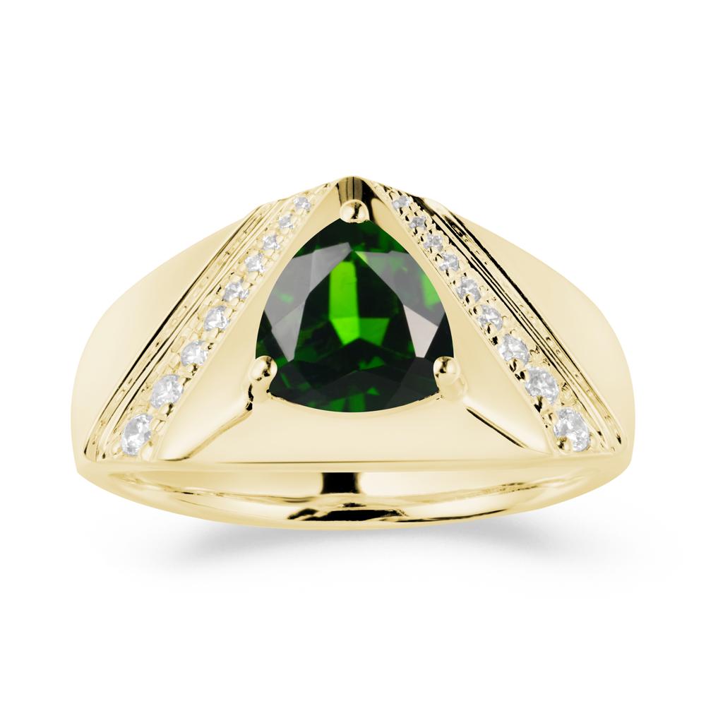Men鈥橲 Wide Band Trillion Diopside Statement Ring - LUO Jewelry #metal_18k yellow gold