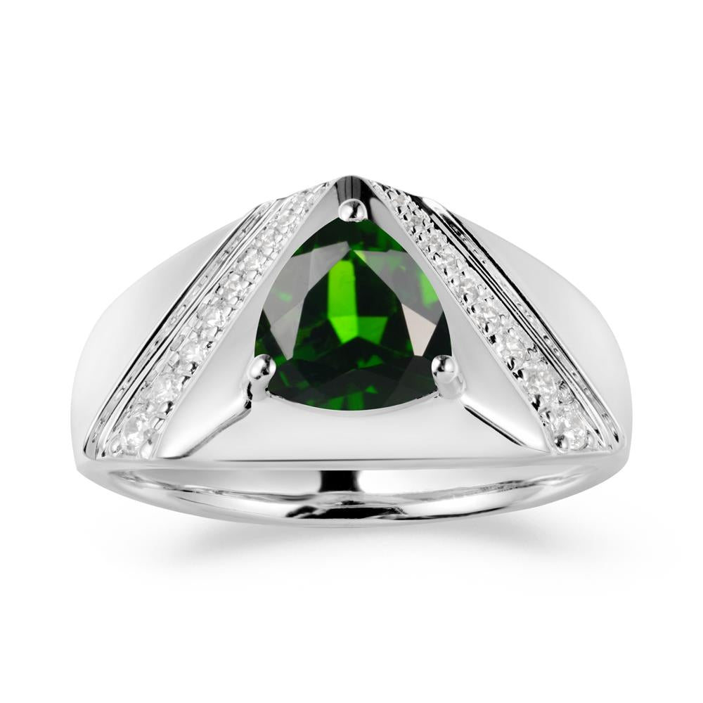 Men鈥橲 Wide Band Trillion Diopside Statement Ring - LUO Jewelry #metal_sterling silver