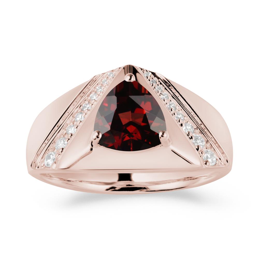 Simple Wide Band Garnet Ring for Men - LUO Jewelry #metal_14k rose gold