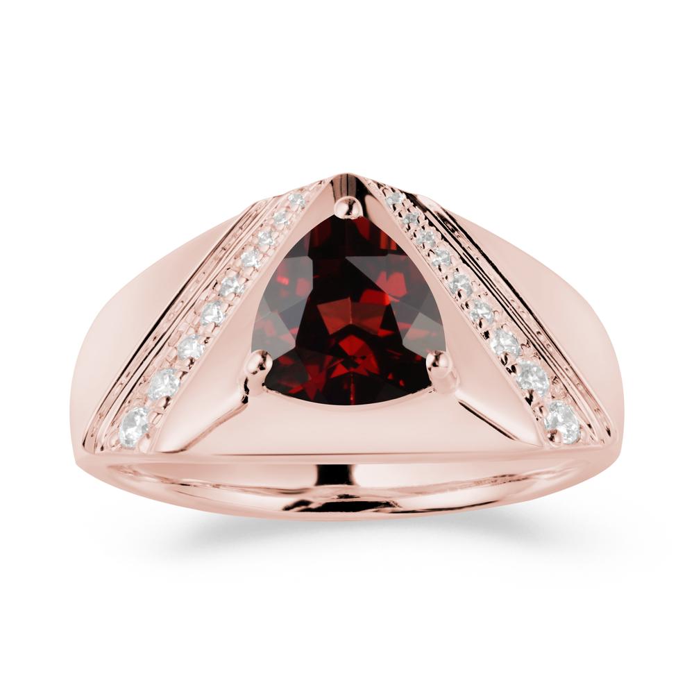 Simple Wide Band Garnet Ring for Men - LUO Jewelry #metal_18k rose gold