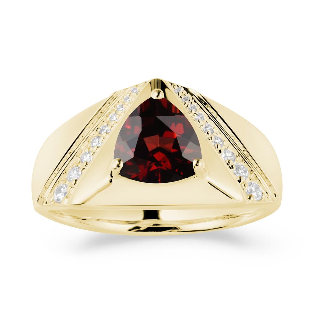 Simple Wide Band Garnet Ring for Men - LUO Jewelry #metal_18k yellow gold