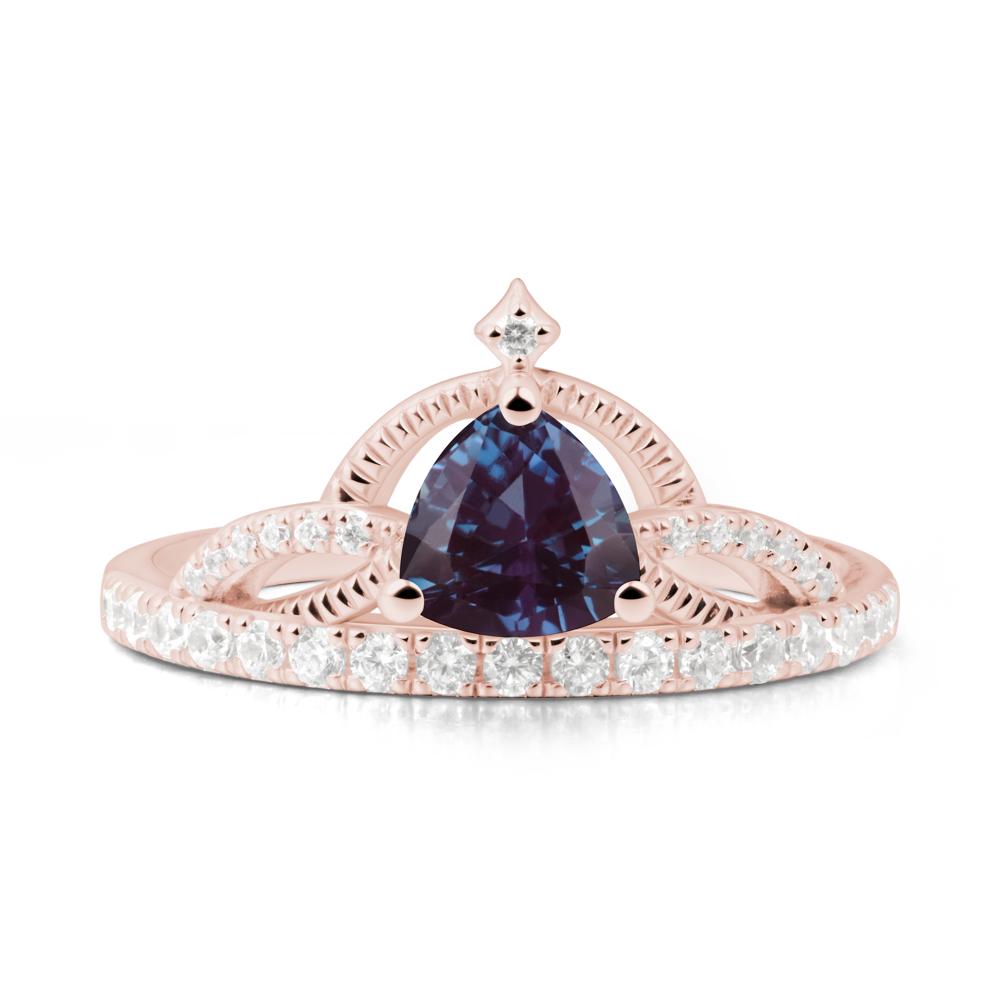 Tiara Alexandrite Engagement Ring - LUO Jewelry #metal_18k rose gold