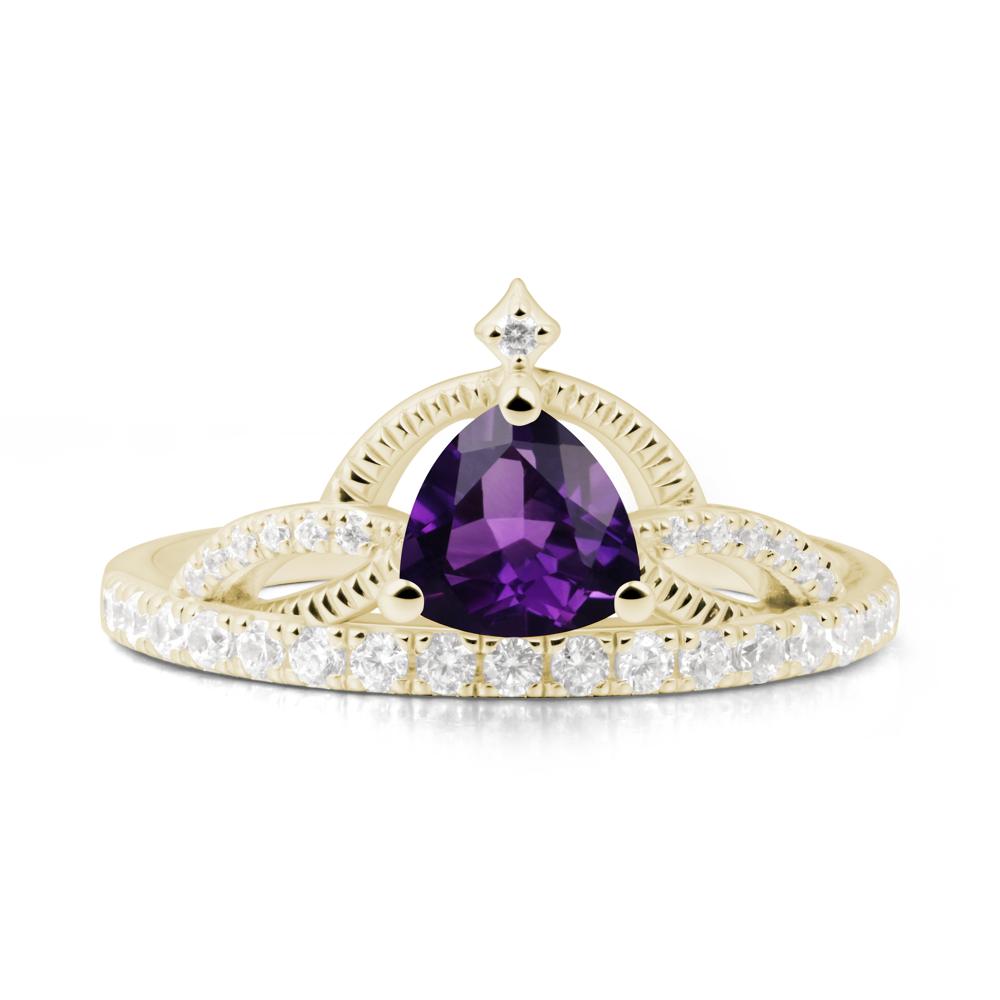 Trillion Cut Amethyst Tiara Ring - LUO Jewelry #metal_14k yellow gold