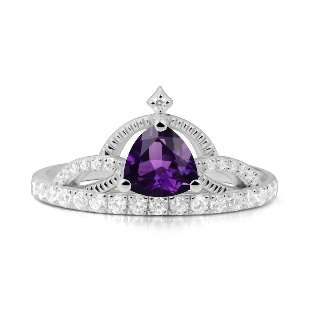 Trillion Cut Amethyst Tiara Ring - LUO Jewelry #metal_platinum