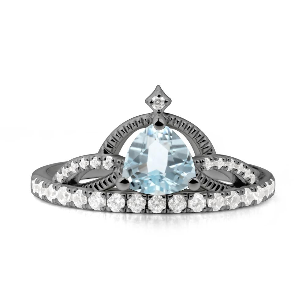 Trillion Cut Aquamarine Tiara Ring - LUO Jewelry #metal_black finish sterling silver