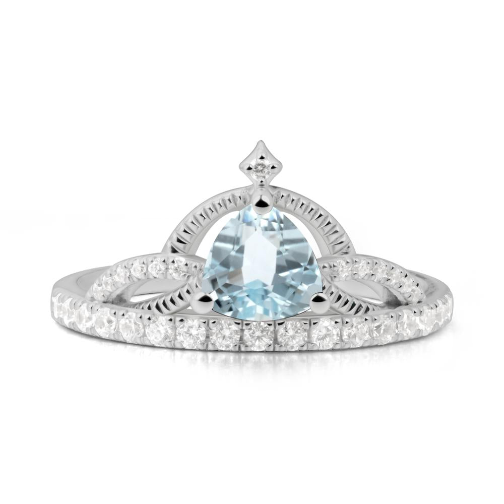 Trillion Cut Aquamarine Tiara Ring - LUO Jewelry #metal_platinum