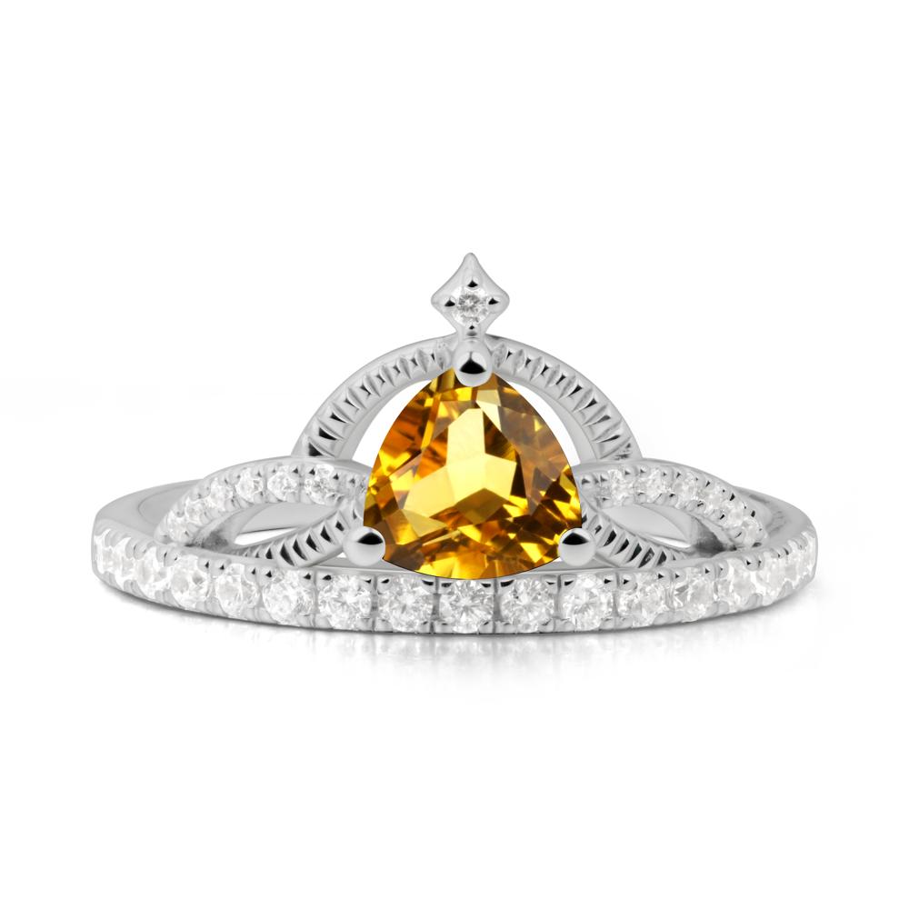 Trillion Cut Citrine Tiara Ring - LUO Jewelry #metal_platinum