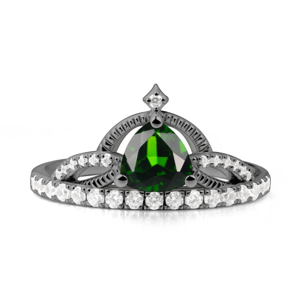 Tiara Diopside Engagement Ring - LUO Jewelry #metal_black finish sterling silver