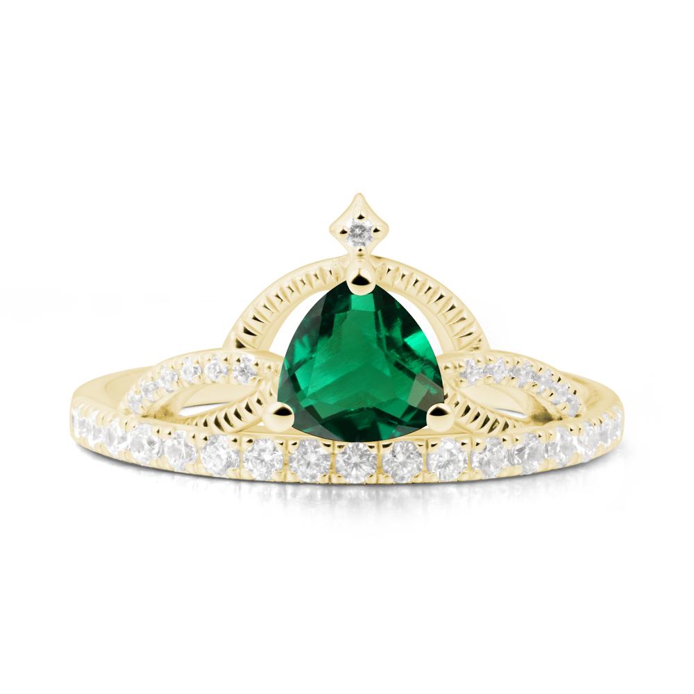 Tiara Emerald Engagement Ring - LUO Jewelry #metal_18k yellow gold