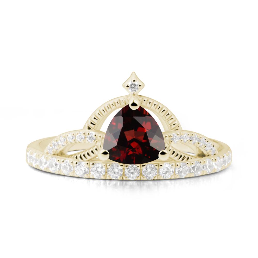 Trillion Cut Garnet Tiara Ring - LUO Jewelry #metal_14k yellow gold