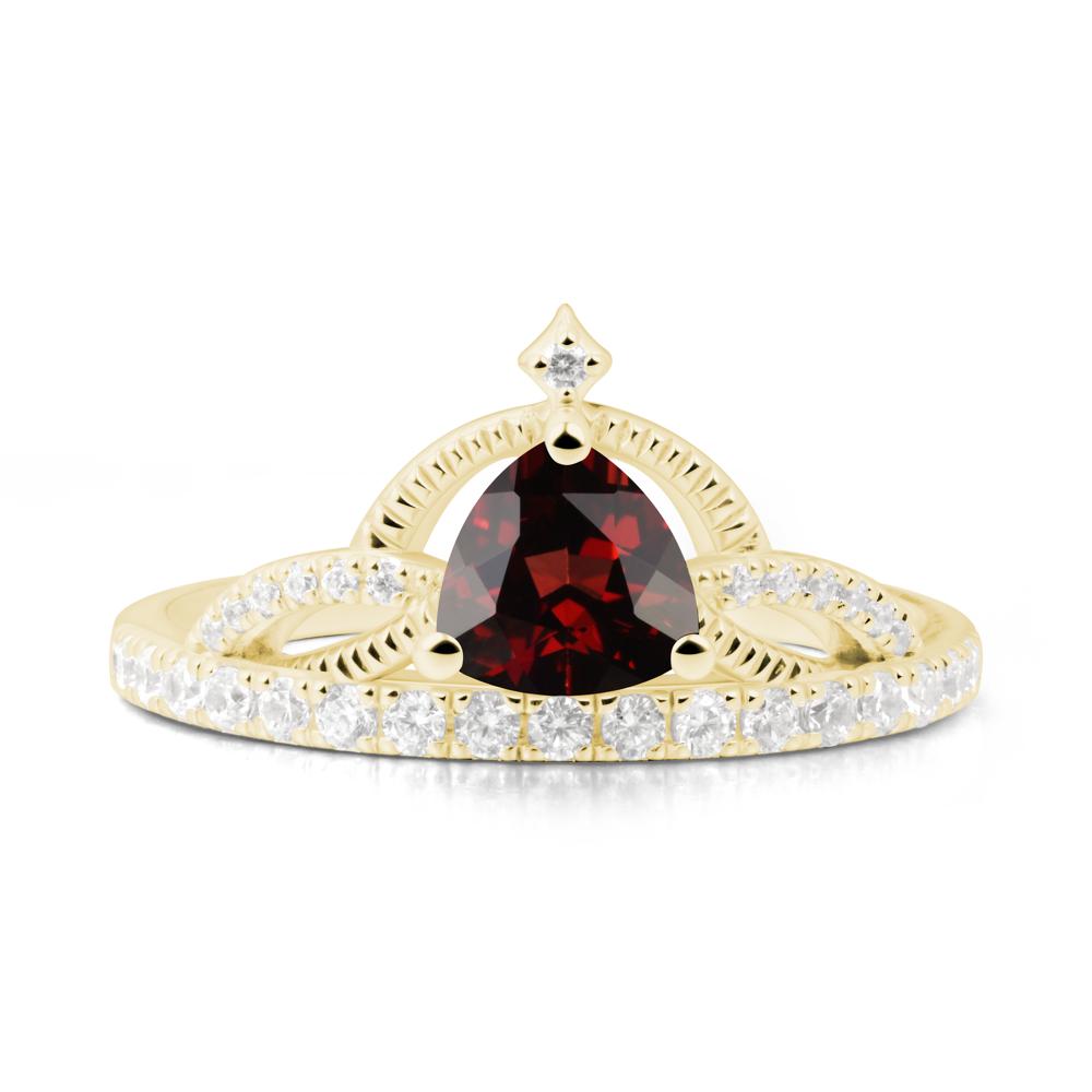 Trillion Cut Garnet Tiara Ring - LUO Jewelry #metal_18k yellow gold