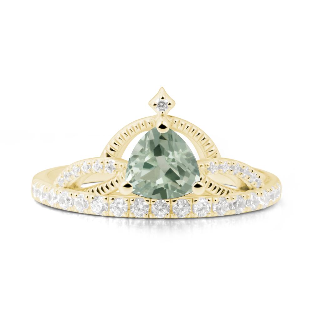 Tiara Green Amethyst Engagement Ring - LUO Jewelry #metal_18k yellow gold