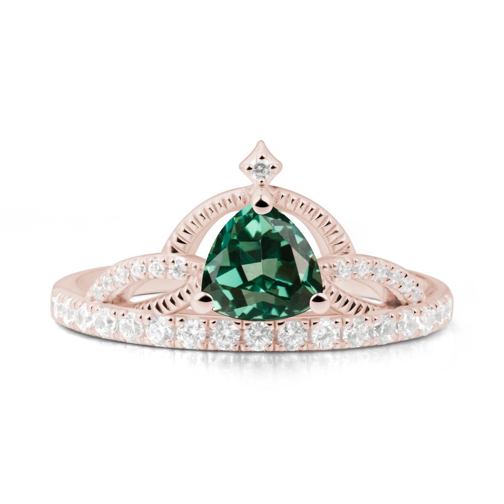 Tiara Green Sapphire Engagement Ring - LUO Jewelry #metal_14k rose gold