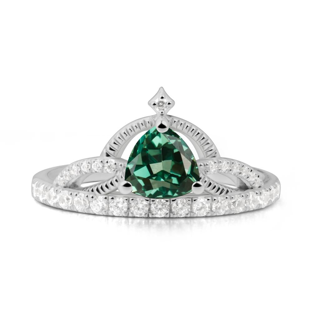Tiara Green Sapphire Engagement Ring - LUO Jewelry #metal_platinum