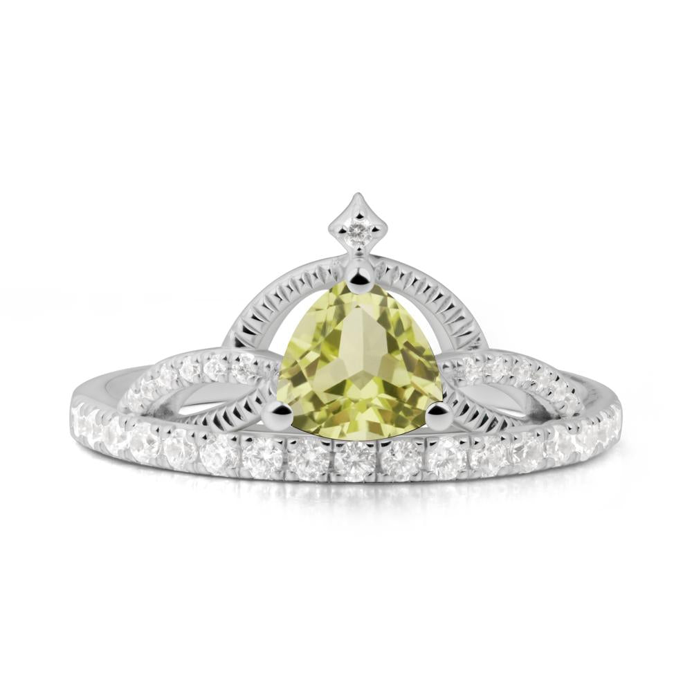 Trillion Cut Lemon Quartz Tiara Ring - LUO Jewelry #metal_platinum