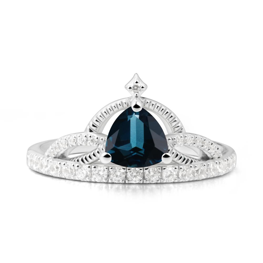 Tiara London Blue Topaz Engagement Ring - LUO Jewelry #metal_18k white gold