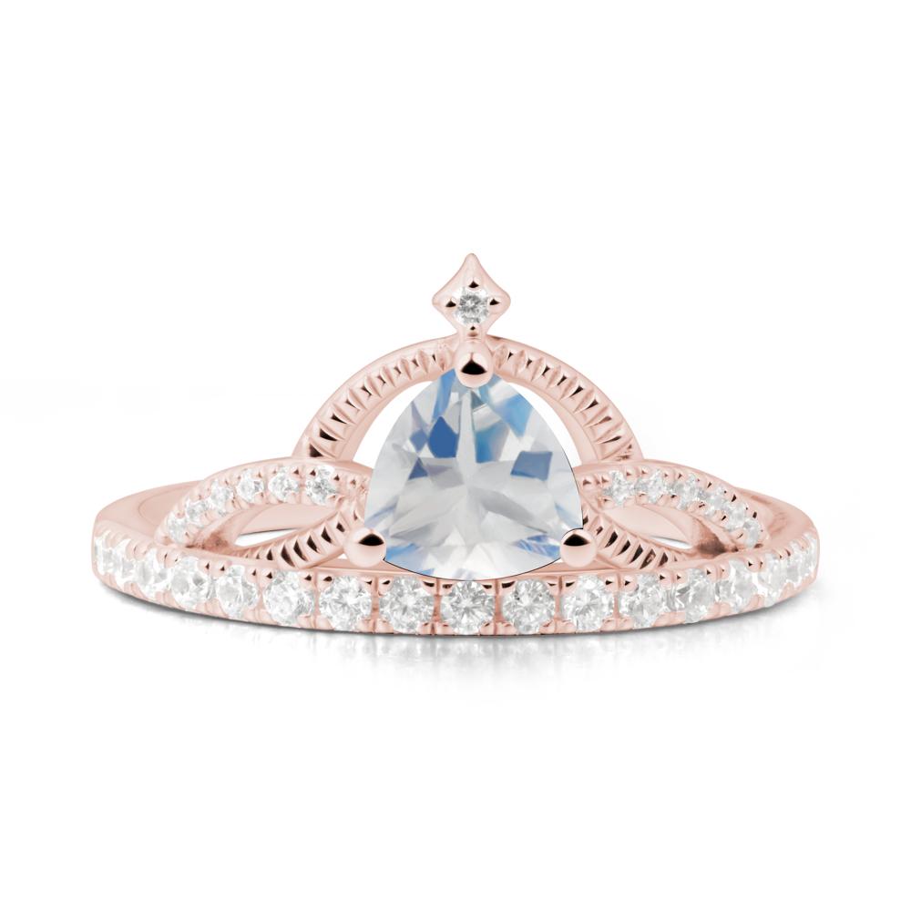 Trillion Cut Moonstone Tiara Ring - LUO Jewelry #metal_18k rose gold