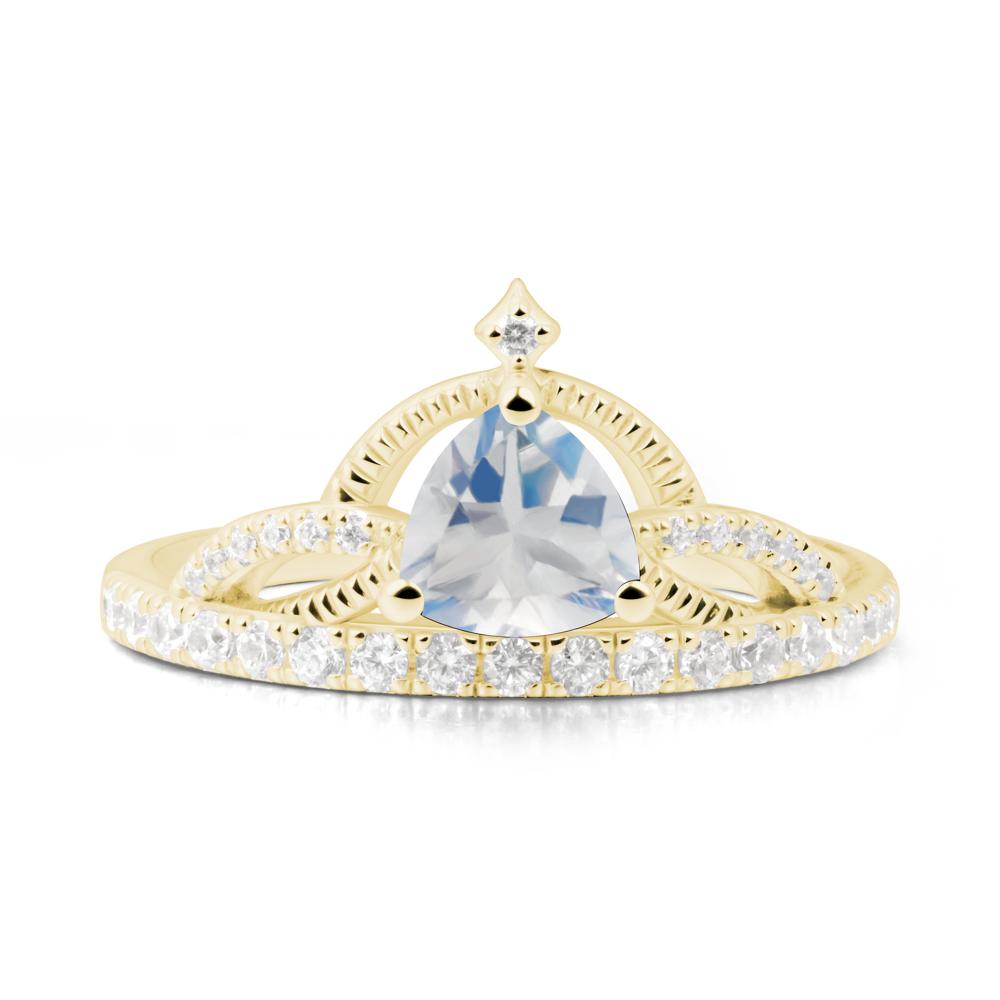 Trillion Cut Moonstone Tiara Ring - LUO Jewelry #metal_18k yellow gold