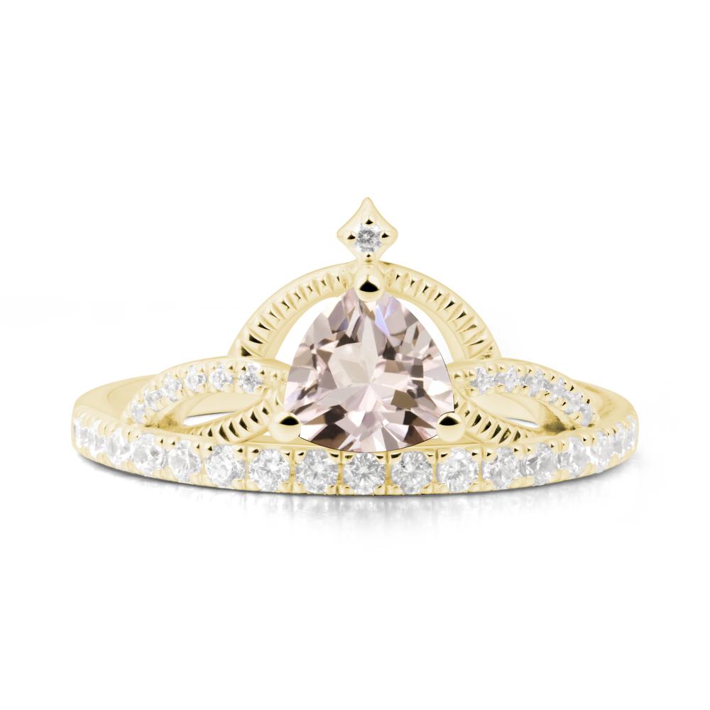 Trillion Cut Morganite Tiara Ring - LUO Jewelry #metal_18k yellow gold