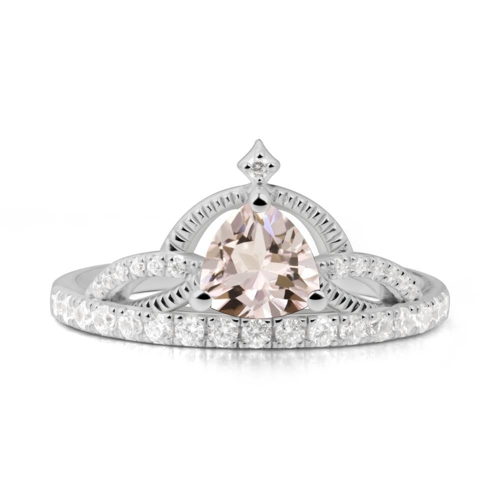 Trillion Cut Morganite Tiara Ring - LUO Jewelry #metal_platinum