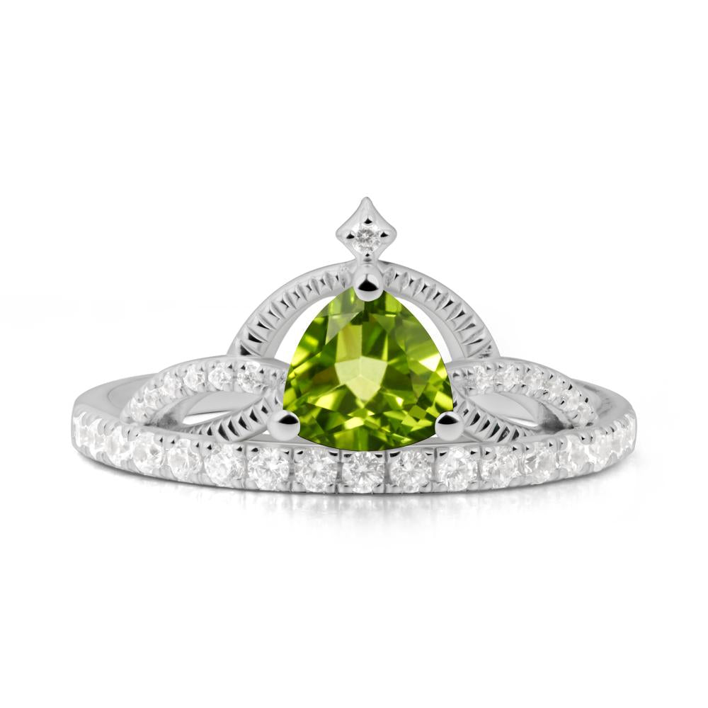 Tiara Peridot Engagement Ring - LUO Jewelry #metal_platinum