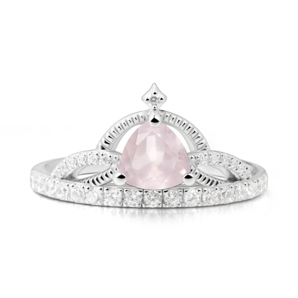 Trillion Cut Rose Quartz Tiara Ring - LUO Jewelry #metal_sterling silver