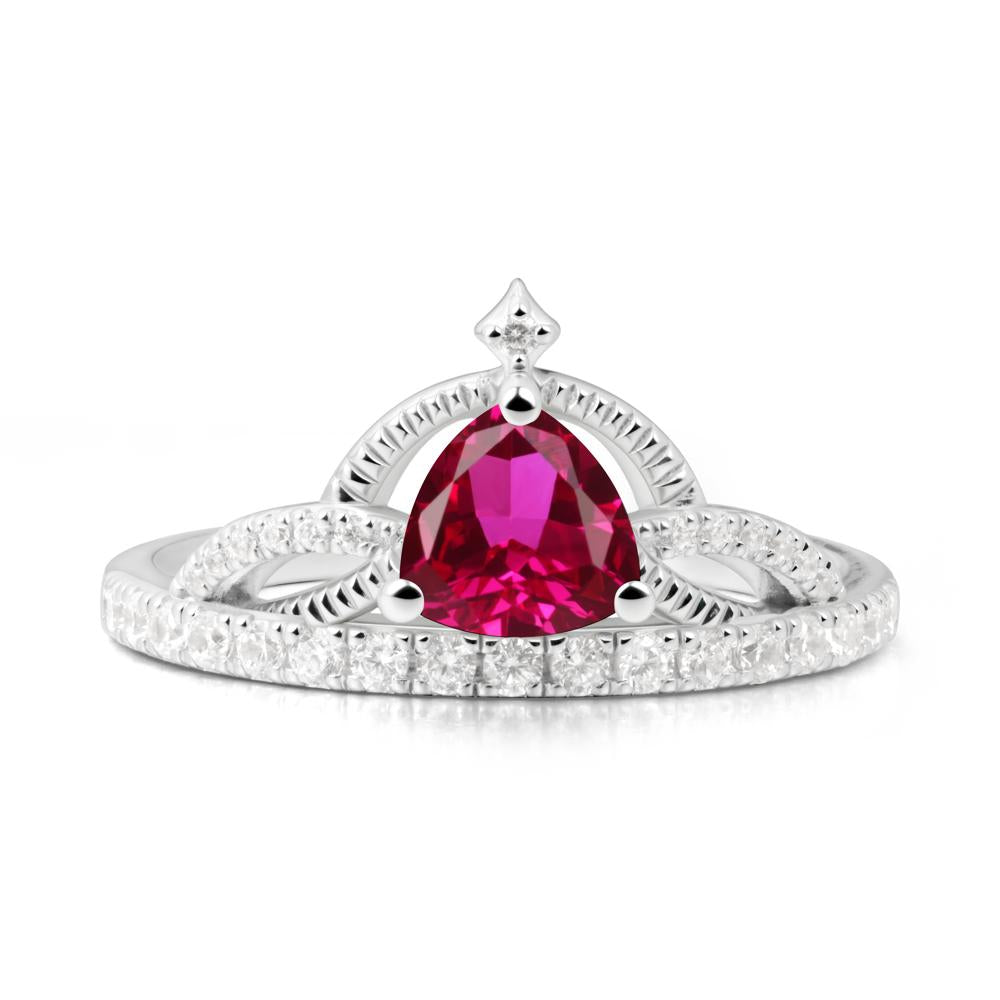 Tiara Ruby Engagement Ring - LUO Jewelry #metal_14k white gold